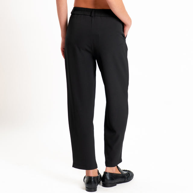 Zeroassoluto-Completo gilet+pantalone tessuto fluido - nero