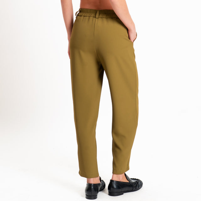 Zeroassoluto-Completo gilet+pantalone tessuto fluido - olio