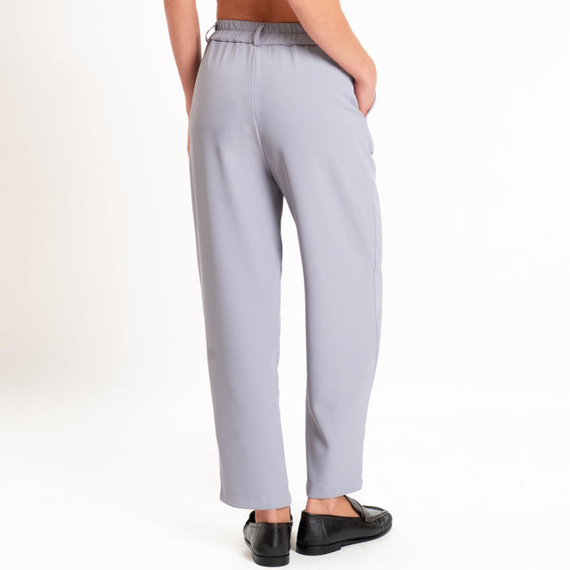 Zeroassoluto-Completo gilet+pantalone tessuto fluido - perla