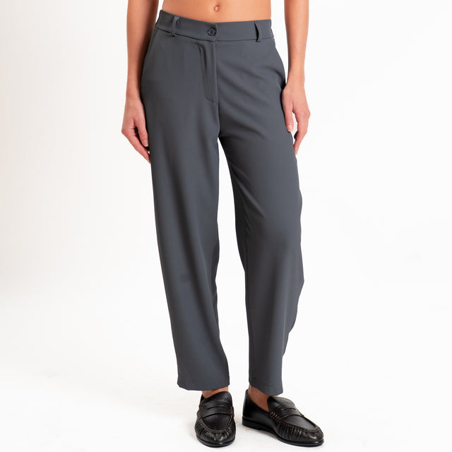 Zeroassoluto-Completo gilet+pantalone tessuto fluido - piombo