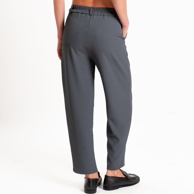 Zeroassoluto-Completo gilet+pantalone tessuto fluido - piombo