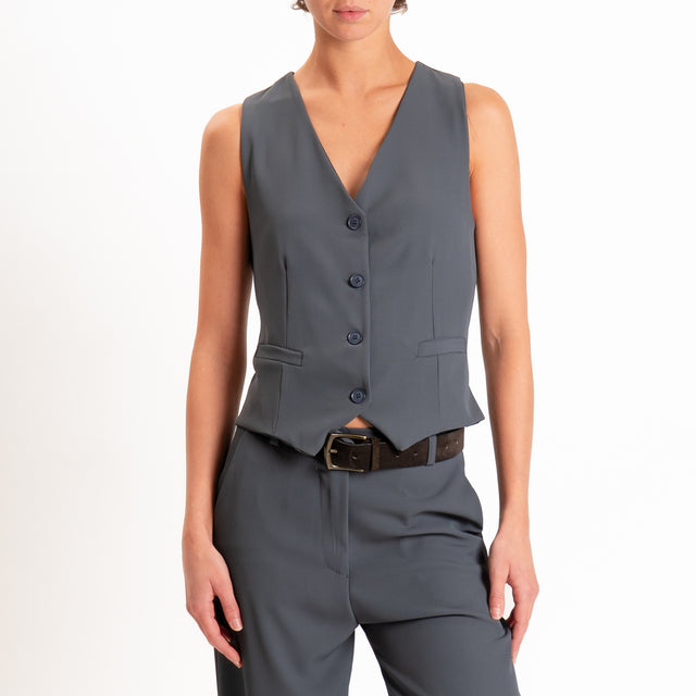 Zeroassoluto-Gilet tessuto fluido - piombo