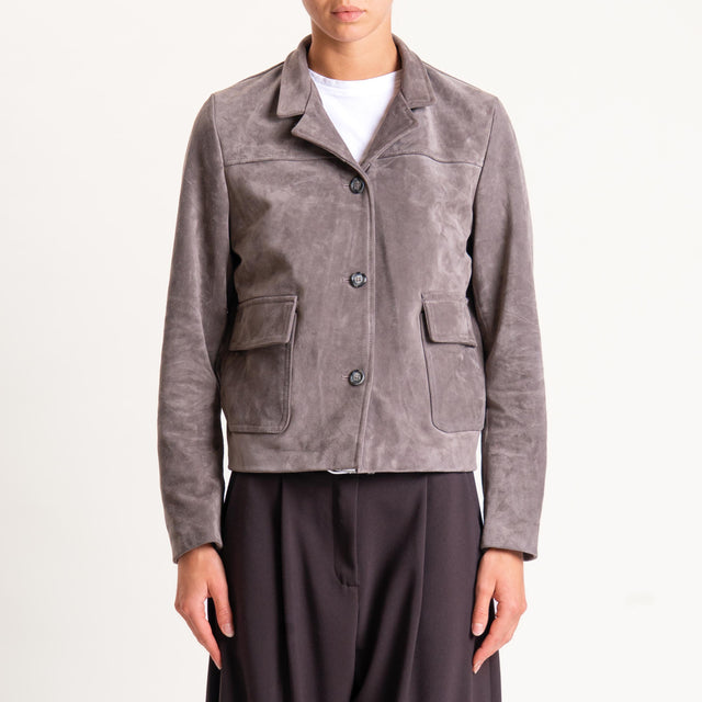 Zeroassoluto-Giacca top-grain leather - grey