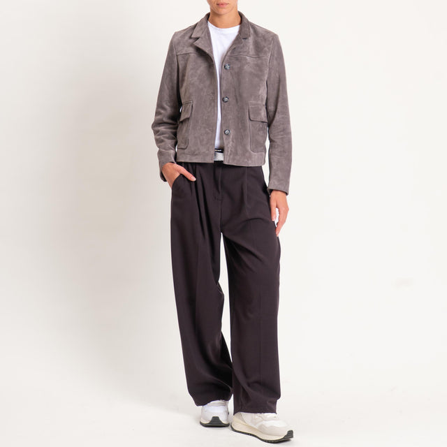 Zeroassoluto-Giacca top-grain leather - grey