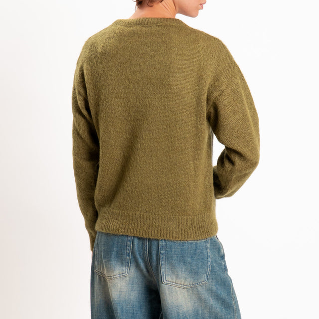 Zeroassoluto-Maglia argyle mohair - militare/moro