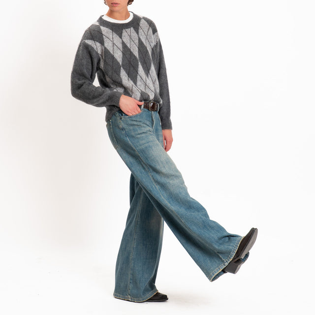 Zeroassoluto-Maglia argyle mohair - piombo/grigio