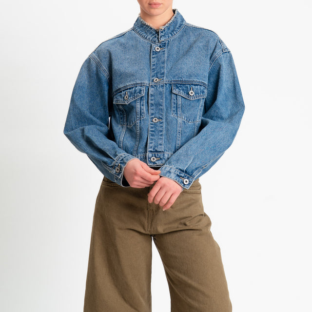 Zeroassoluto-Giacca JADA jeans sfrangiato - denim