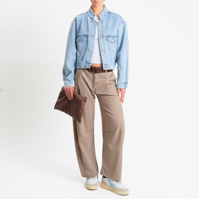 Zeroassoluto-Giacca JADA jeans sfrangiato - denim chiaro