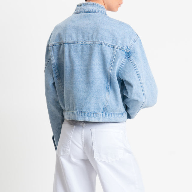 Zeroassoluto-Giacca JADA jeans sfrangiato - denim chiaro