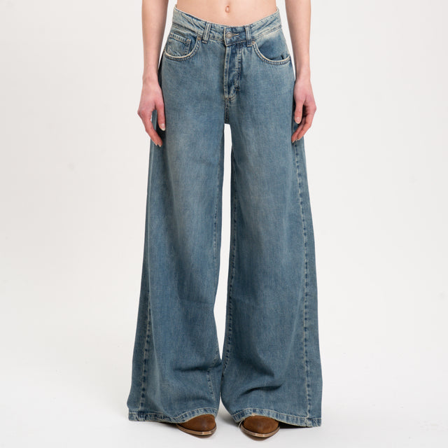 Zeroassoluto-Jeans JARA wide leg slegato - denim