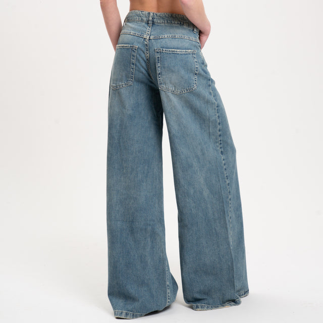 Zeroassoluto-Jeans JARA wide leg slegato - denim