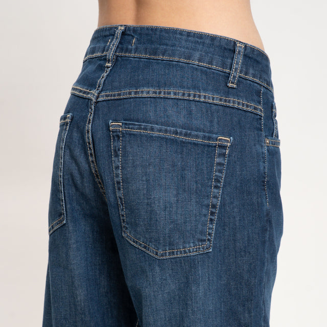 Zeroassoluto-Jeans JARI boyfriend tela leggera elasticizzata - denim scuro