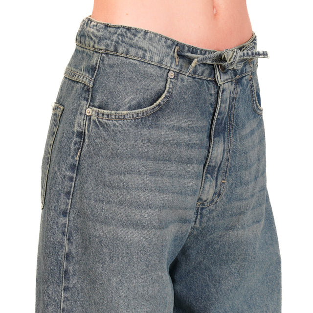 Zeroassoluto-Jeans JELENE wide leg con coulisse - denim