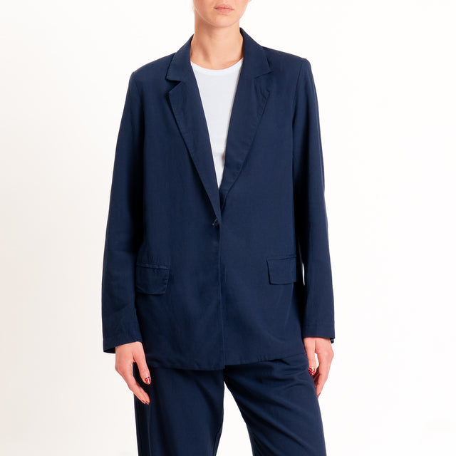 Zeroassoluto-Giacca JENNY misto lino un bottone - blu