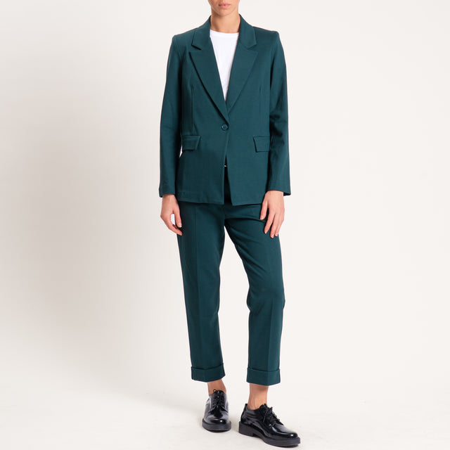 Zeroassoluto-Giacca JENNY punto milano - verde bottiglia