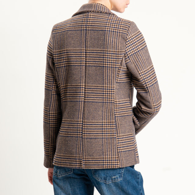 Zeroassoluto-Giacca JESSY principe di galles - blu/biscotto/moro