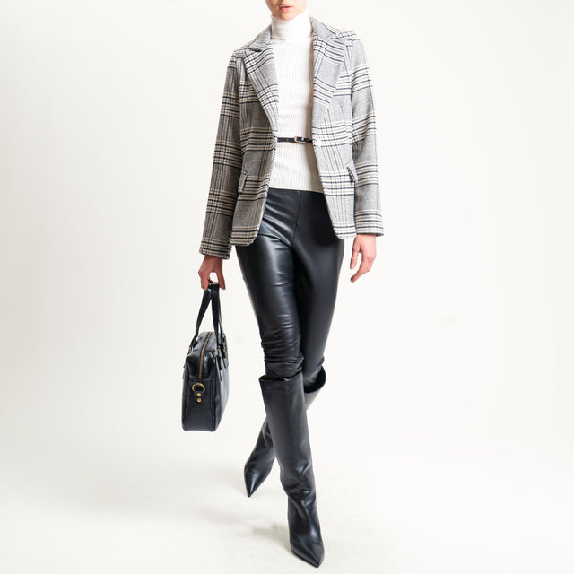 Zeroassoluto-Giacca JESSY principe di galles - latte/nero/taupe