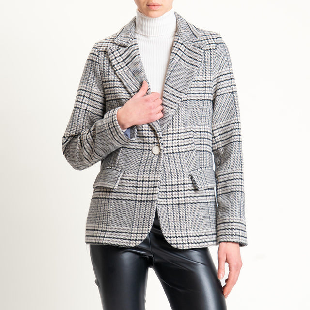Zeroassoluto-Giacca JESSY principe di galles - latte/nero/taupe