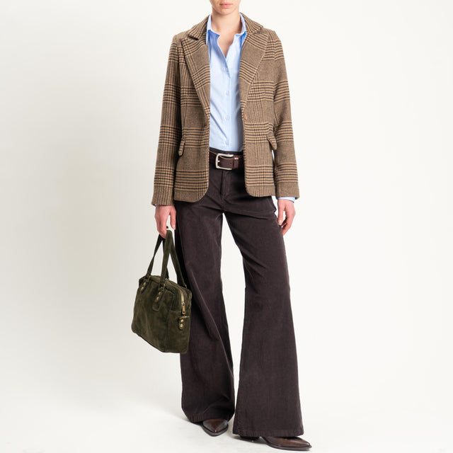 Zeroassoluto-Giacca JESSY principe di galles - moro/militare/biscotto