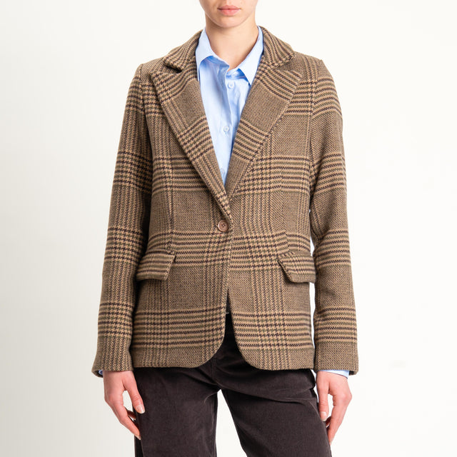 Zeroassoluto-Giacca JESSY principe di galles - moro/militare/biscotto