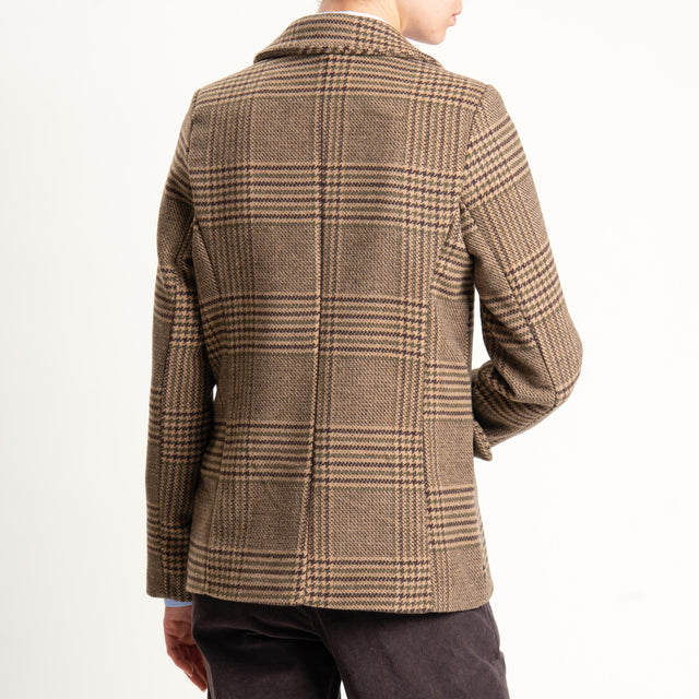 Zeroassoluto-Giacca JESSY principe di galles - moro/militare/biscotto