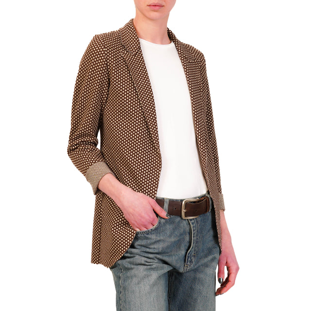 Chaqueta elástica Zeroassoluto-JIN - mini diamantes de lúrex moca/mantequilla/dorado