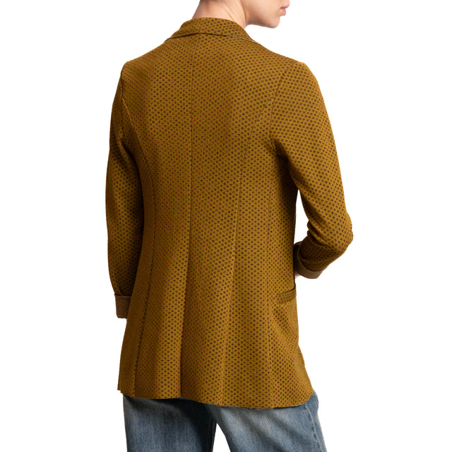 Zeroassoluto-Giacca JIN elasticizzata - mini rombi lurex olio/rame