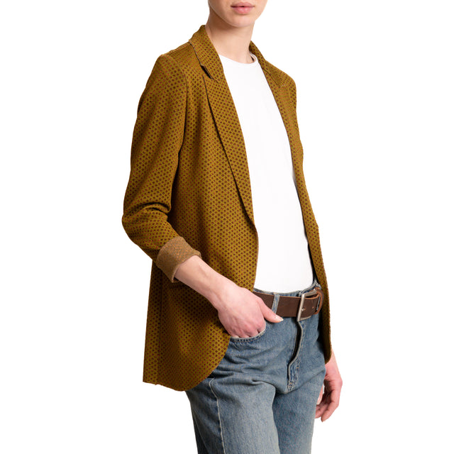 Zeroassoluto-Giacca JIN elasticizzata - mini rombi lurex olio/rame