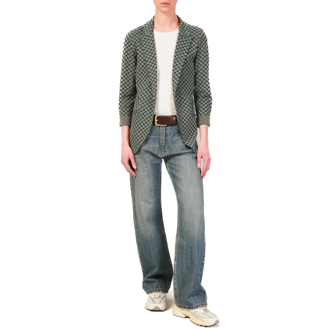 Zeroassoluto-Giacca JIN elasticizzata - ottagono lurex bottiglia/acqua/bronzo