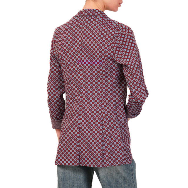 Zeroassoluto-Giacca JIN elasticizzata - ottagono lurex cherry/azzurro/rame