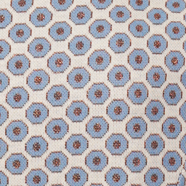 Zeroassoluto-Giacca JIN elasticizzata - ottagono lurex latte/azzurro/bronzo