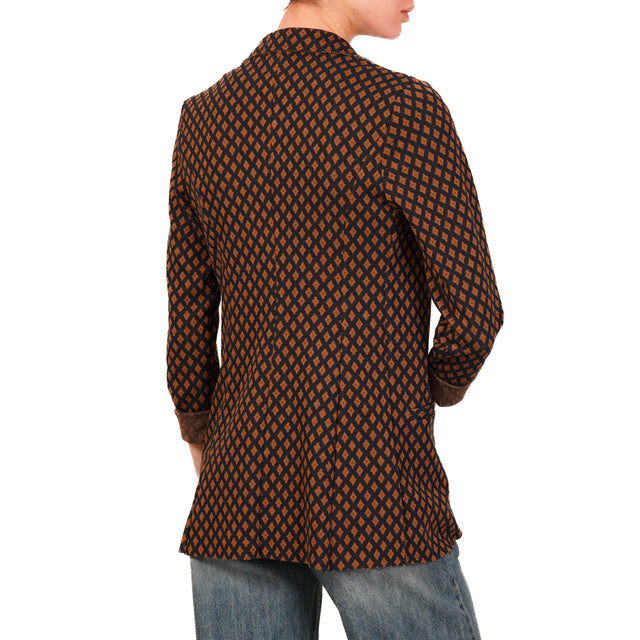 Chaqueta elástica Zeroassoluto-JIN - azul/cuero/diamantes de lurex bronce