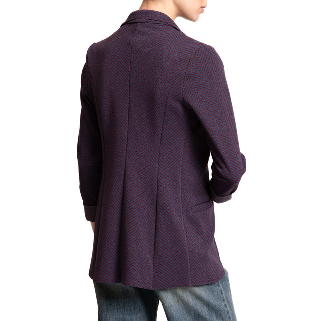 Zeroassoluto-Giacca JIN elasticizzata - spinata lurex blu/vino