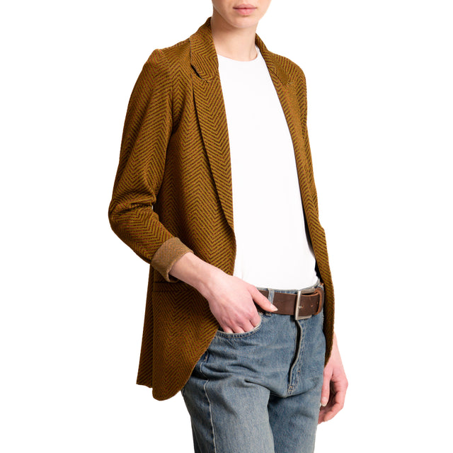 Zeroassoluto-Giacca JIN elasticizzata - spinata lurex olio/rame