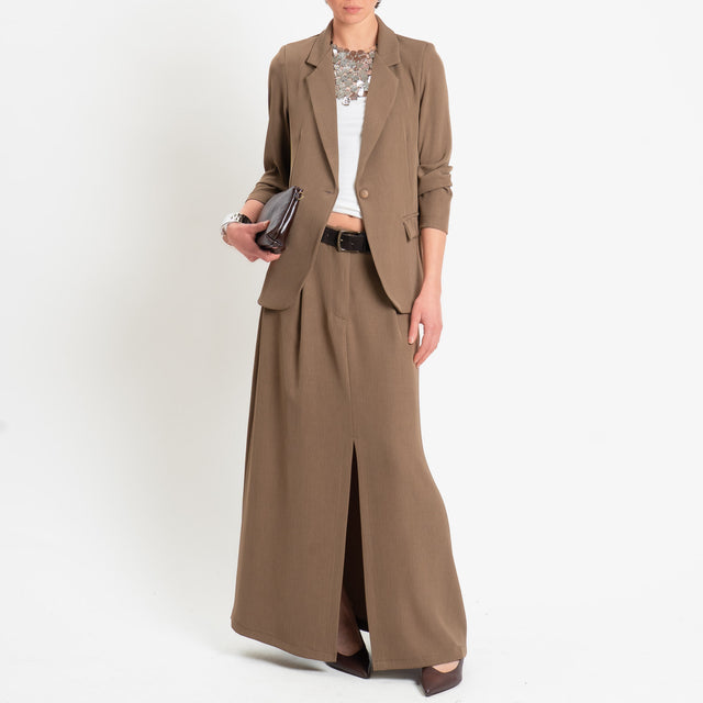 Zeroassoluto-Giacca JOSI tessuto fluido crêpe - nocciola