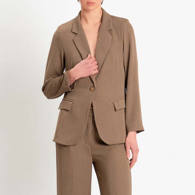 Zeroassoluto-Giacca JOSI tessuto fluido crêpe - nocciola