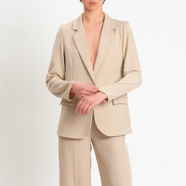 Zeroassoluto-Giacca JOSI tessuto fluido crêpe - sand