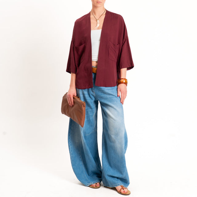 Zeroassoluto-Kimono JULI misto lino con tasche - india