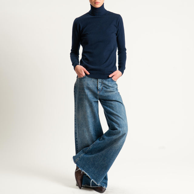 Zeroassoluto-Maglia collo alto - blu