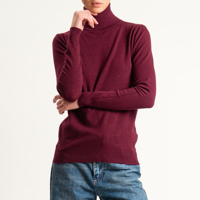 Zeroassoluto-Maglia collo alto - Bordeaux