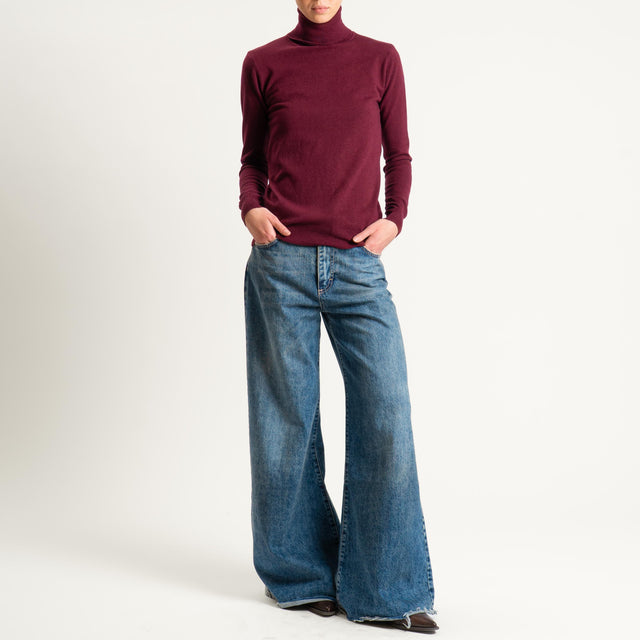 Zeroassoluto-Maglia collo alto - Bordeaux