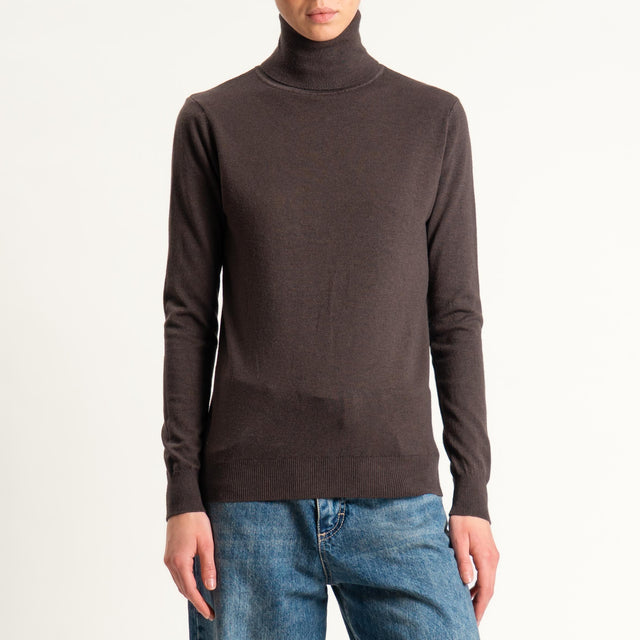 Zeroassoluto-Maglia collo alto - cioccolato