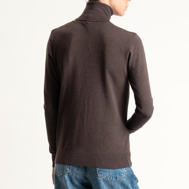 Zeroassoluto-Maglia collo alto - cioccolato
