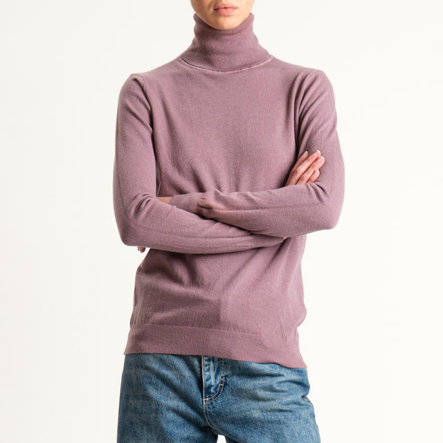Zeroassoluto-Maglia collo alto - mauve