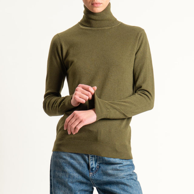Zeroassoluto-Maglia collo alto - olio