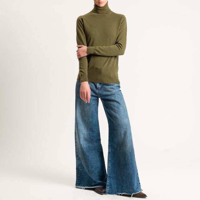 Zeroassoluto-Maglia collo alto - olio