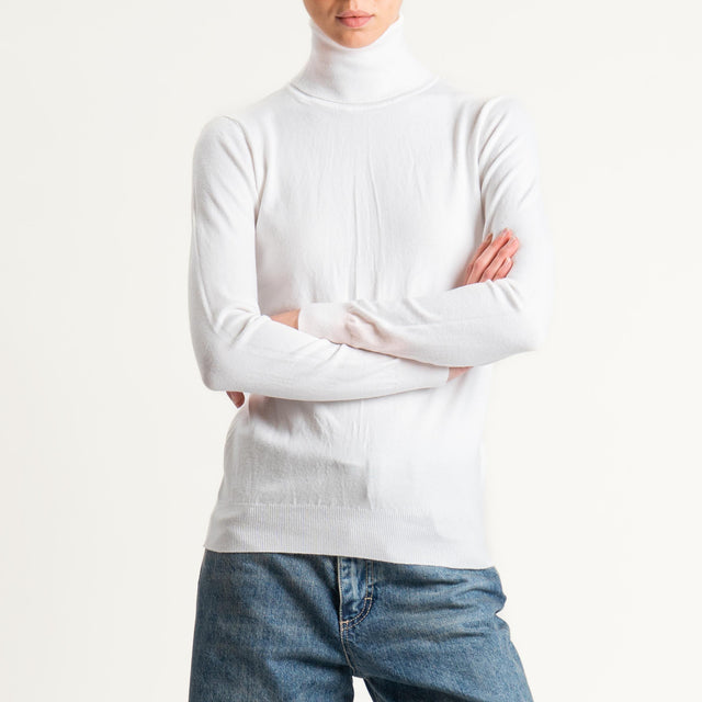Zeroassoluto-Maglia collo alto - panna