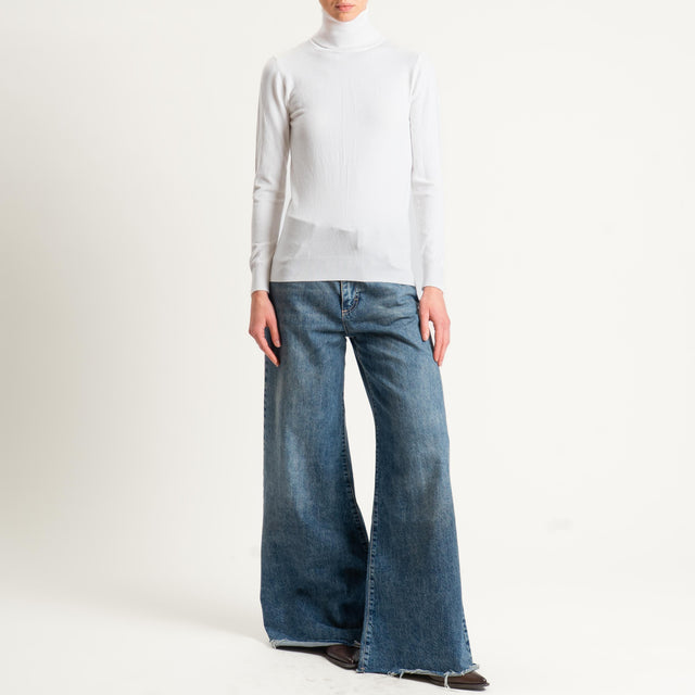 Zeroassoluto-Maglia collo alto - panna