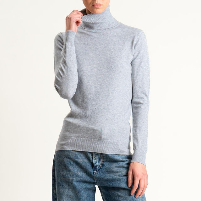 Zeroassoluto-Maglia collo alto - perla