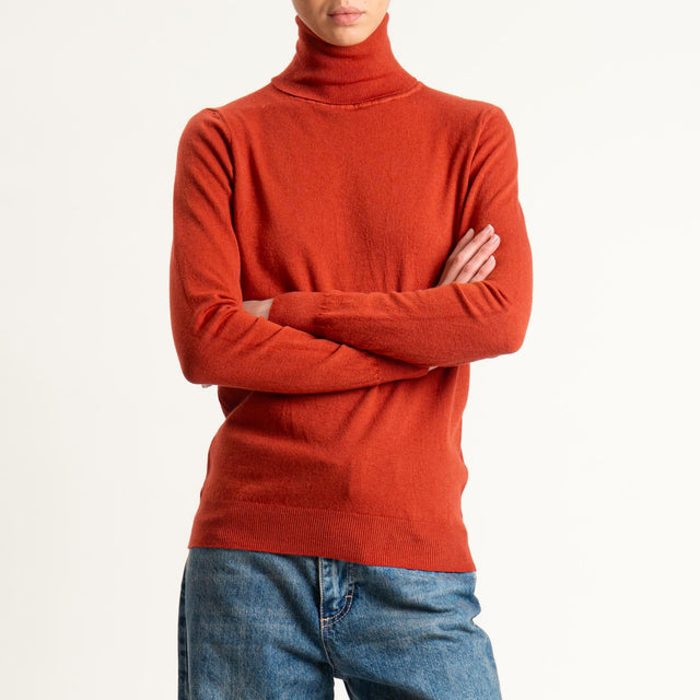 Zeroassoluto-Maglia collo alto - ruggine